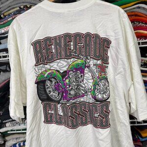 00’s renegade classics chopper motorcycle art graphic t shirt white xxl